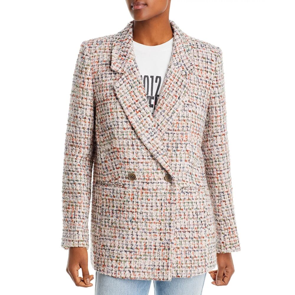 ANINE BING Diana Blazer Lavender Tweed XS Oversized Double Breasted